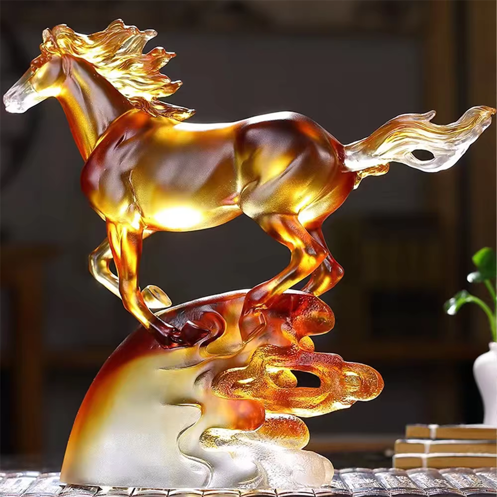 Wholesale Crystal Animal Statue Influential Horse Crystal Craft Custom Crystal Decoration