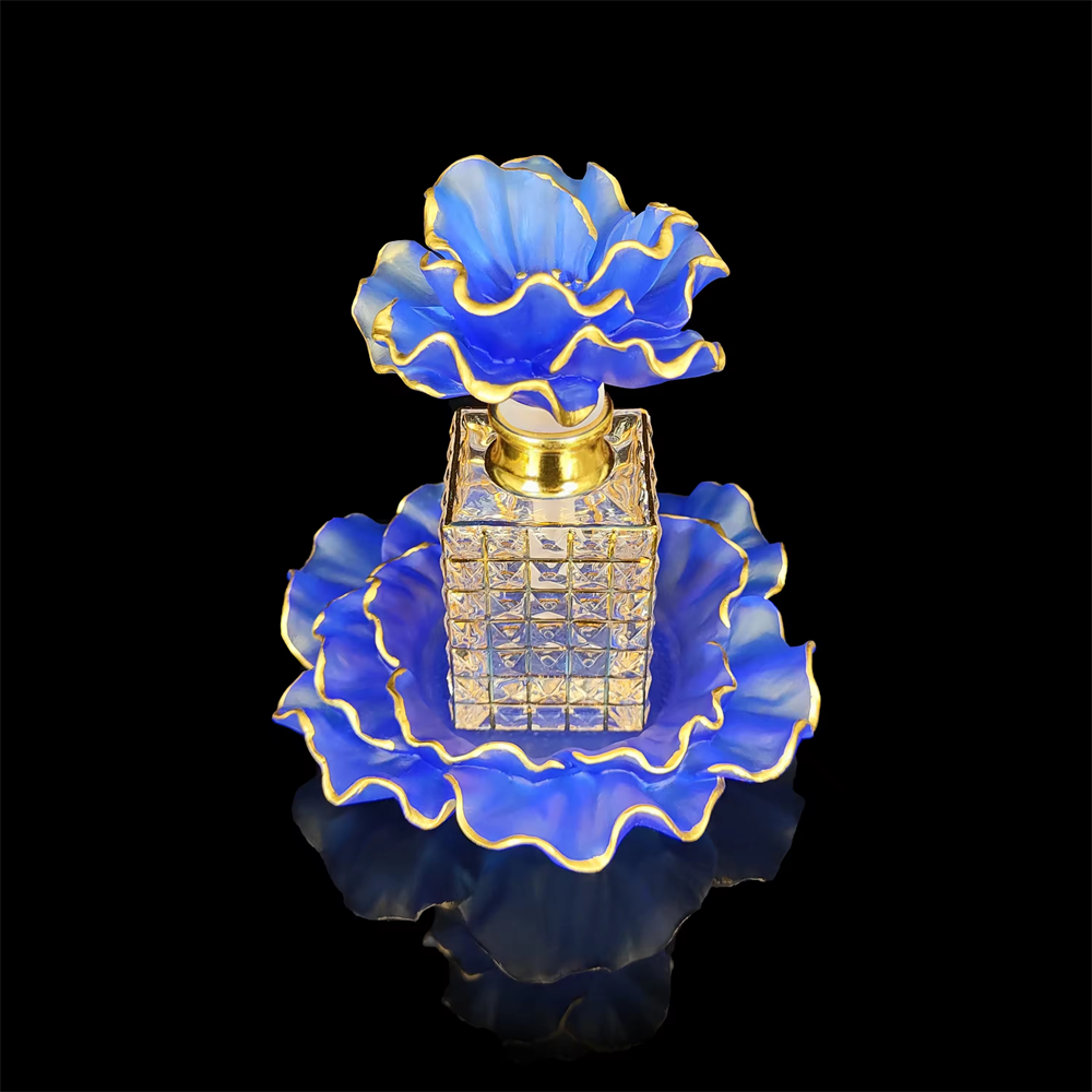 Luxury Beautiful High Quality Empty Spray Perfume Glass Bottle Flower Shaped Perfume Bottle For Souvenir Gift