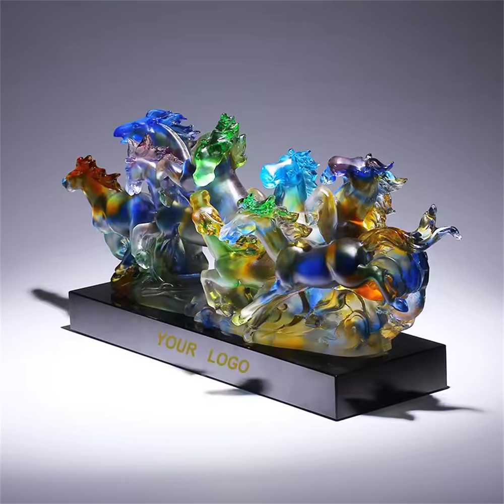 Gifts & Crafts Support Customization Crystal Horse Statue Crystal Engraving Hotel Decoration Crystal Foundry