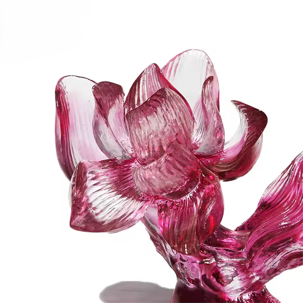 Support Customization Crystal Crafts Goldfish Animal Figurines Crystal Flower Statue Crystal Foundry Factory