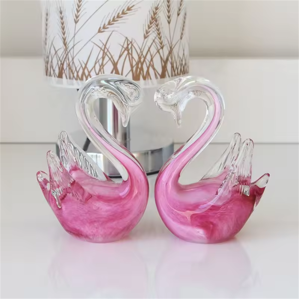 Wedding Decor Gifts Souvenir Glass Ornaments Crystal Carvings Crafts Crystal Animal Crystal Swans