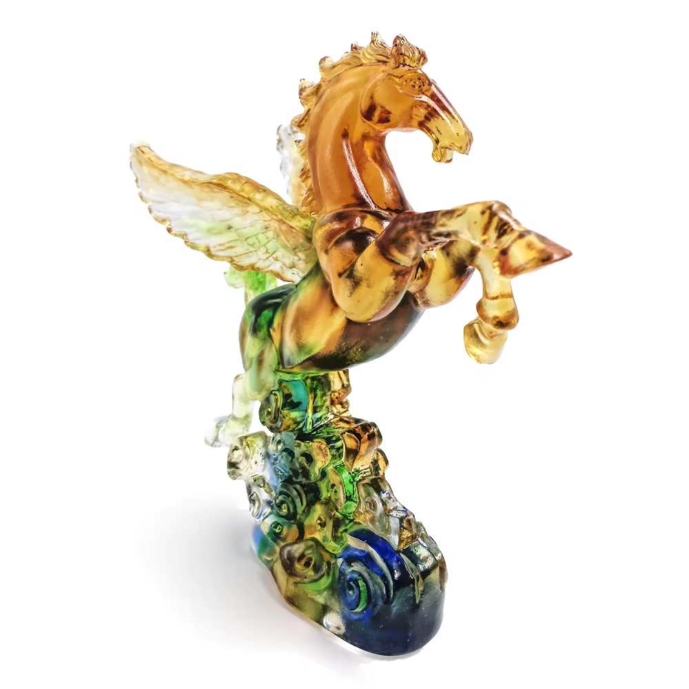 2022 Liuli Crafts Crystal Animal Statue Pegasus Crystal Texture Gemstone Crystal Animal Statue