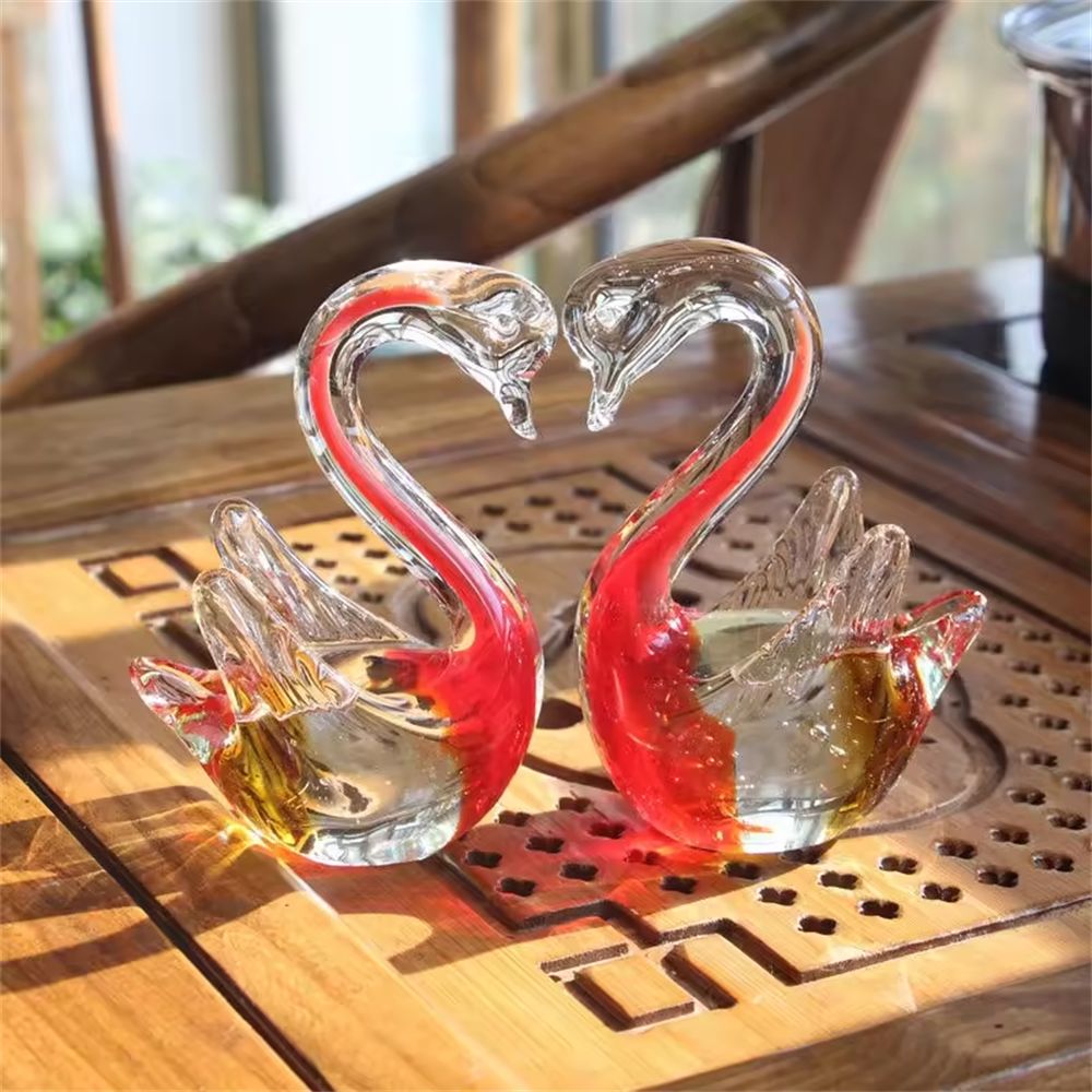 Wedding Decor Gifts Souvenir Glass Ornaments Crystal Carvings Crafts Crystal Animal Crystal Swans