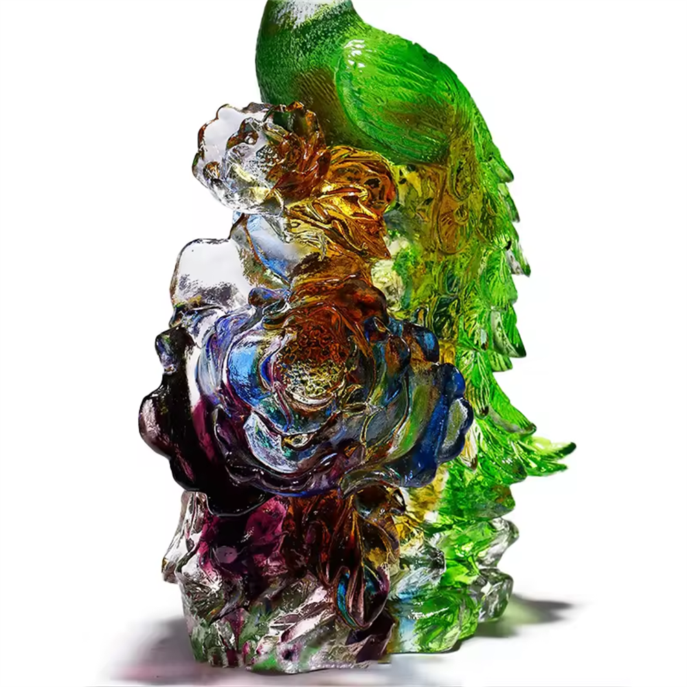 wholesale Crystal Supplier Business Gifts & Crafts Collection Home Decor Colorful Crystal Crafts Peacock