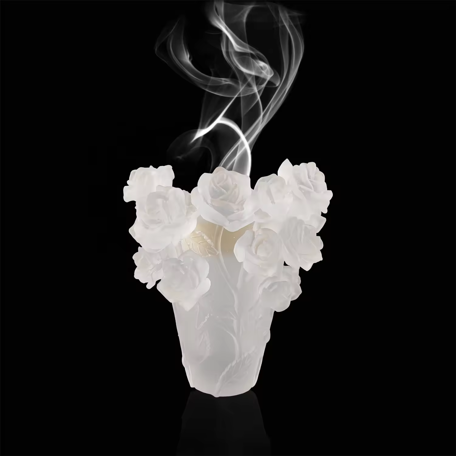 Favourable Price High Quality Crystal Carving Crafts Rose Crystal Incense Burner Modern Bakhoor Burner