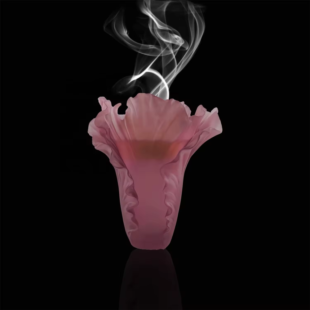 Middle Eastern Style Customized Crystal Carving Purple Tulip Bakhoor Burner Incense Burner For Wedding