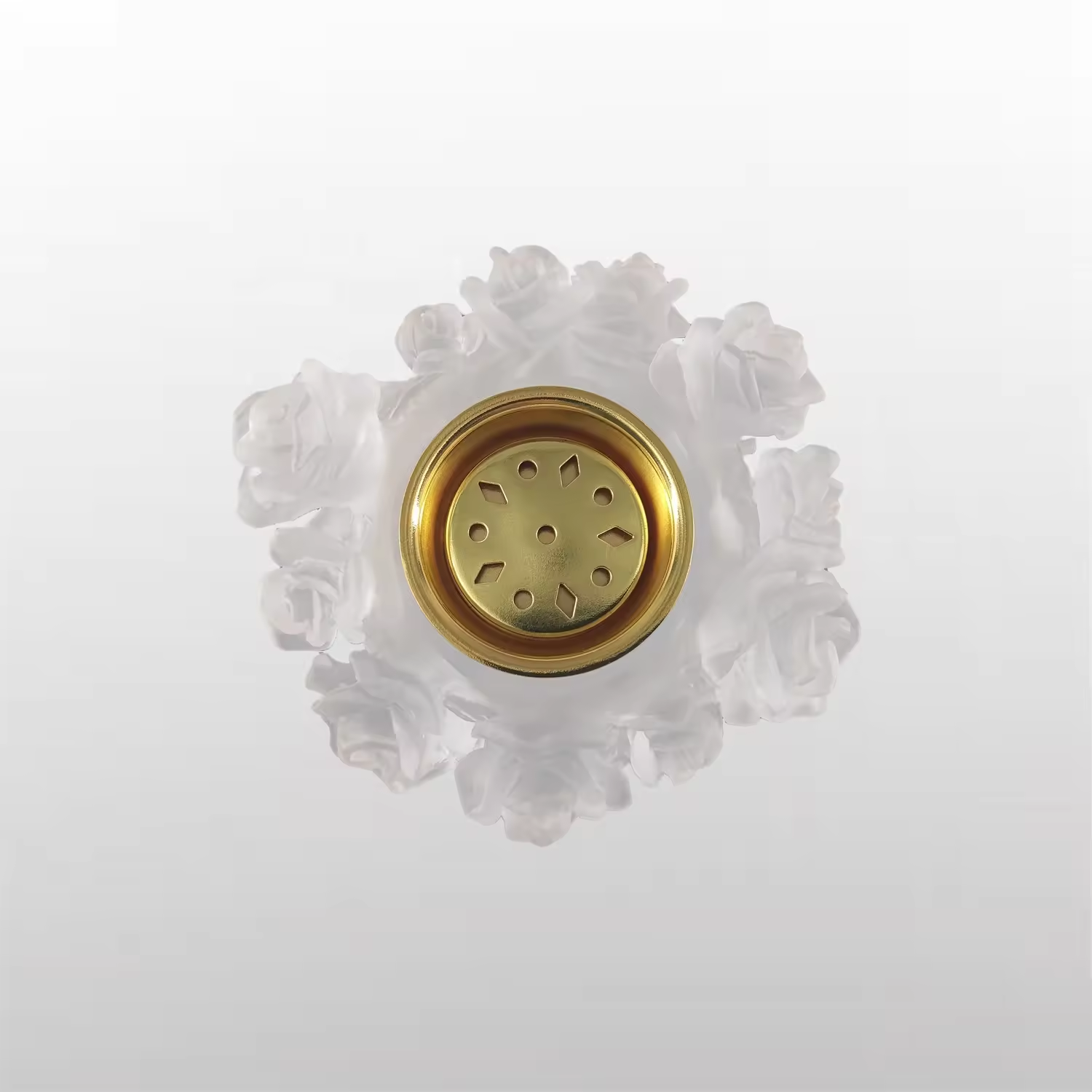 Favourable Price High Quality Crystal Carving Crafts Rose Crystal Incense Burner Modern Bakhoor Burner