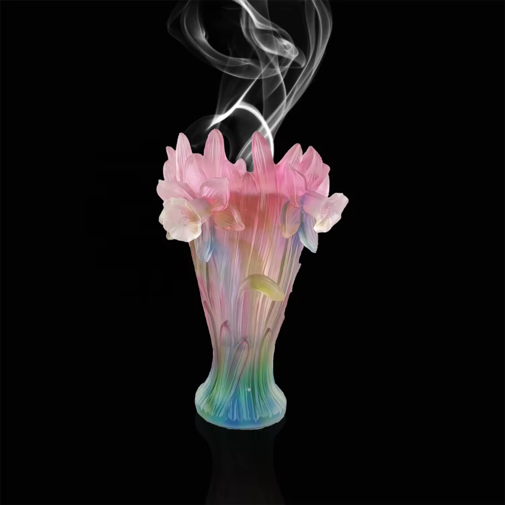 Multi Color Hot Selling New Middle Eastern Style Wedding Crystal Vase Bakhoor Burner Crystal Gift