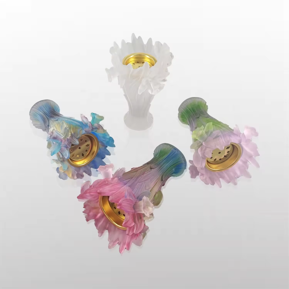 Multi Color Hot Selling New Middle Eastern Style Wedding Crystal Vase Bakhoor Burner Crystal Gift