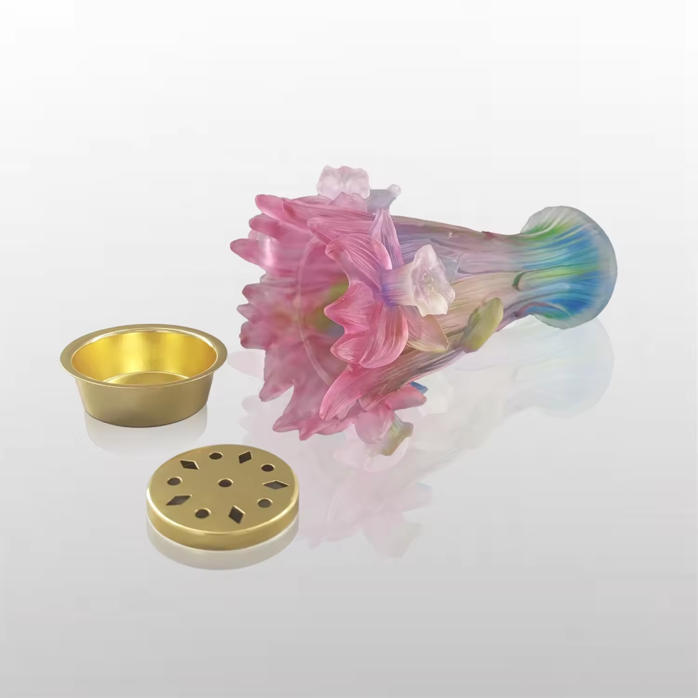 Multi Color Hot Selling New Middle Eastern Style Wedding Crystal Vase Bakhoor Burner Crystal Gift