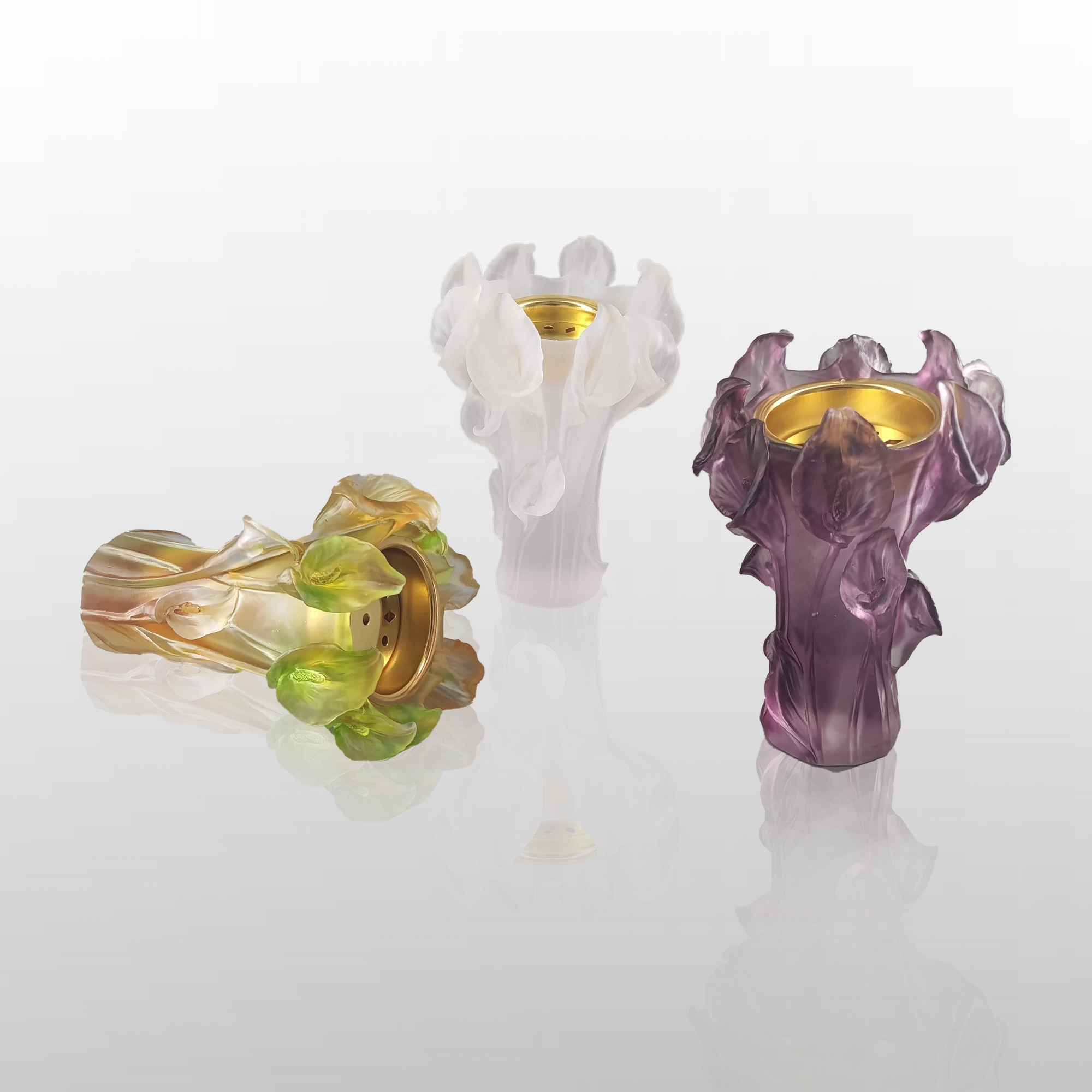 Multi Color Modern Best Selling Emirates Style Crystal Incense Burner Trendy Flower Vase Dubai Souvenir