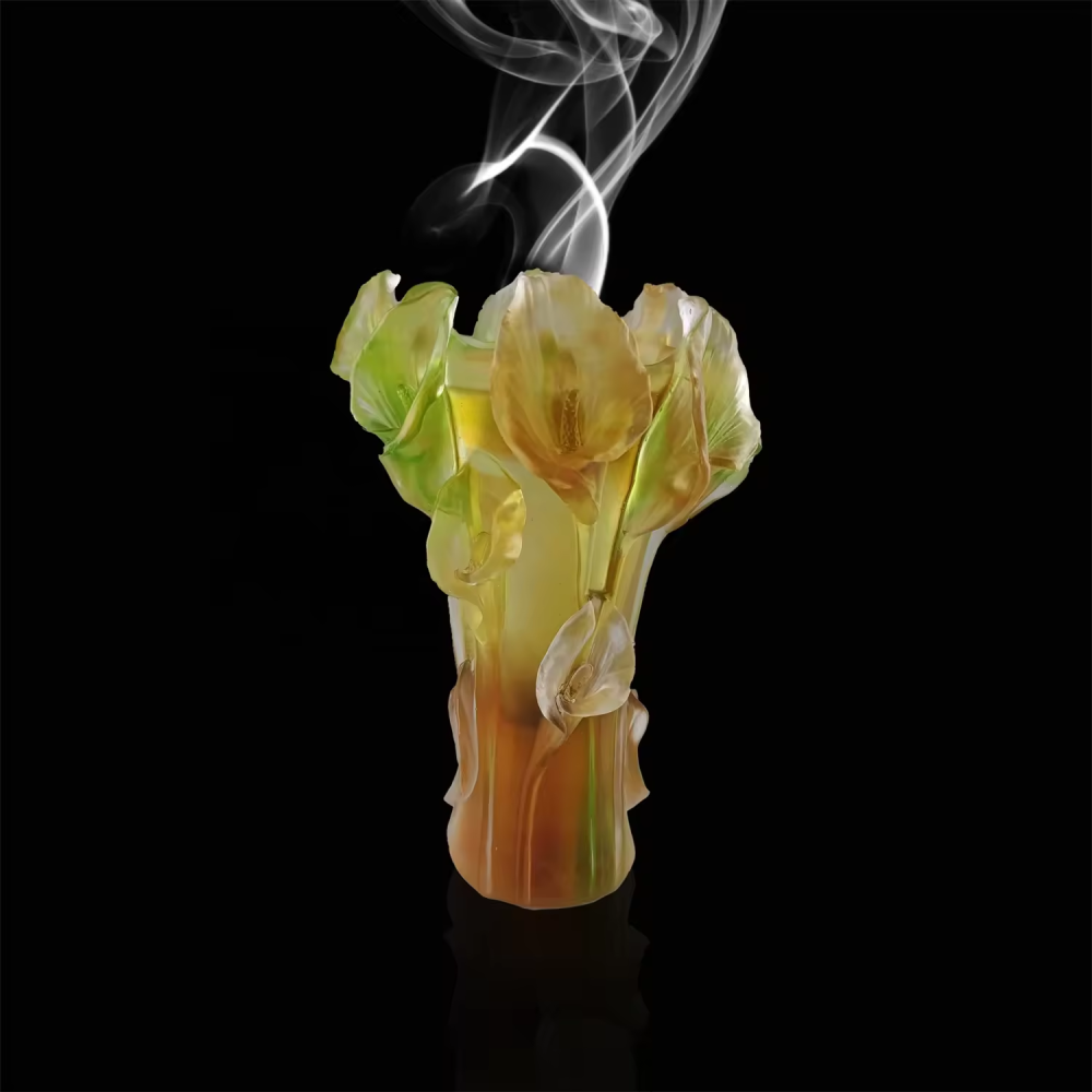 Luxury Crafts Factory Supply Middle Eastern Style Crystal Flower Style As Crystal Incense Burner Or Giveaway