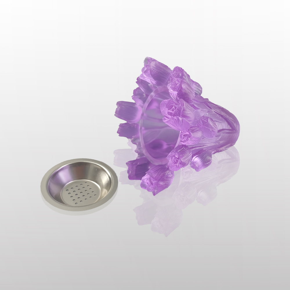 Purple Tulip Shape High-grade Crystal Vase Can Be Used As Burner Crystal Arabic Burner