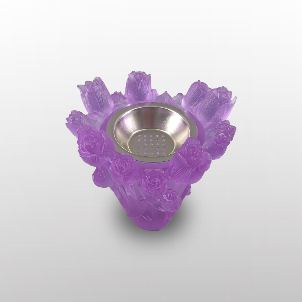 Purple Tulip Shape High-grade Crystal Vase Can Be Used As Burner Crystal Arabic Burner