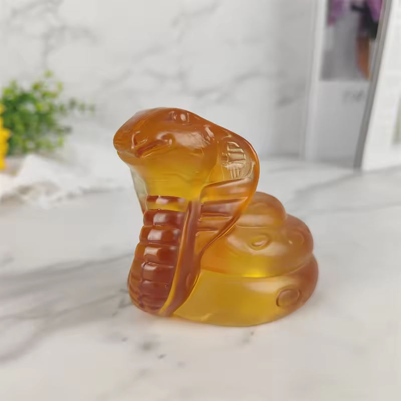 Wholesale Custom Bulk Crystal Craving Dragon Chicken Snake Hand Carved Crystal Animal Carvings