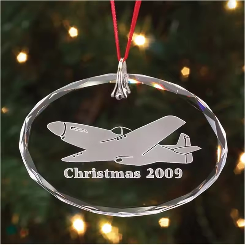Wholesale Custom Shape Blank Crystal Glass Ornament Christmas Tree Decoration