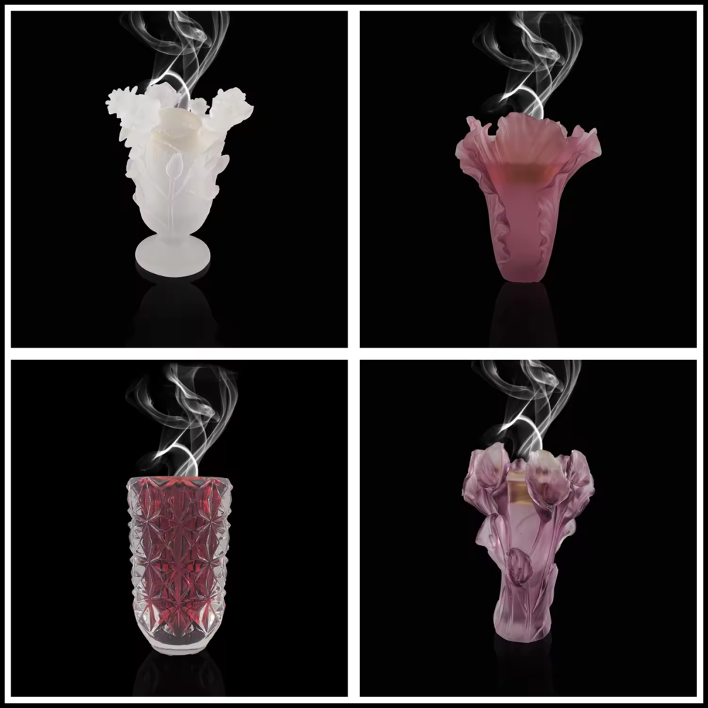 Middle East Luxury Handmade Crystal Bakhoor Censer Burner Crystal Flower Burner