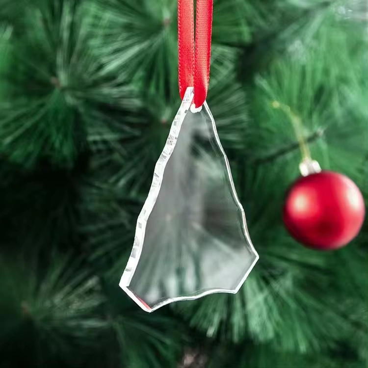 Wholesale Custom Shape Blank Crystal Glass Ornament Christmas Tree Decoration