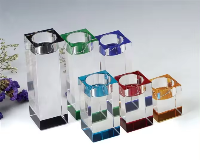 Custom K9 Crystal Candle Holders Stand Wedding Home Decor Candlestick Table Centerpieces