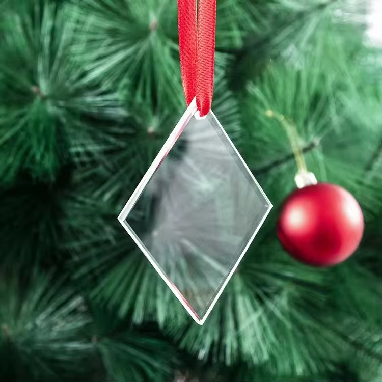 Wholesale Custom Shape Blank Crystal Glass Ornament Christmas Tree Decoration