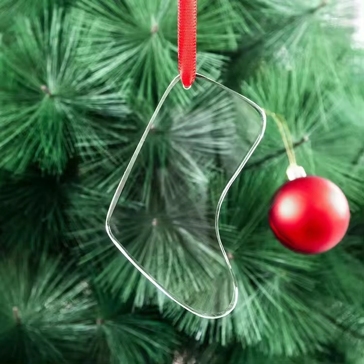 Wholesale Custom Shape Blank Crystal Glass Ornament Christmas Tree Decoration