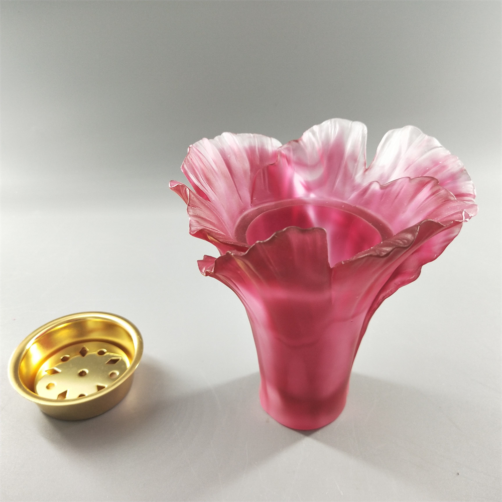 High Cost-Effective Durable New Style Handmade Crystal Craft Colorful Glass Incense Burner