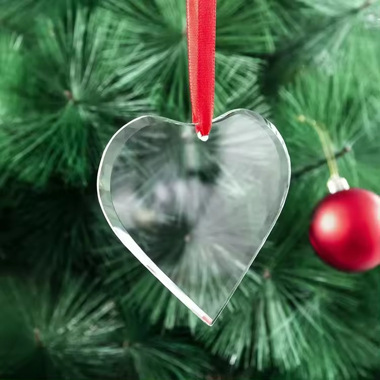 Wholesale Custom Shape Blank Crystal Glass Ornament Christmas Tree Decoration