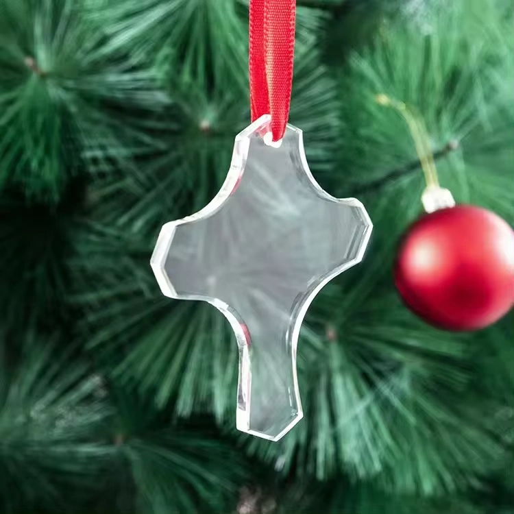 Wholesale Custom Shape Blank Crystal Glass Ornament Christmas Tree Decoration