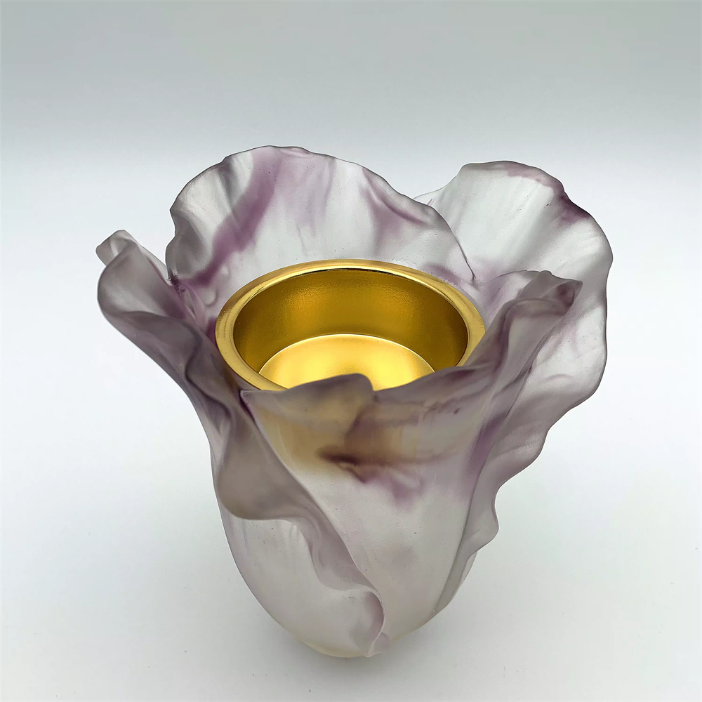 Handmade crystal poppy medkhan burner colorful crystal vase gift Liuli