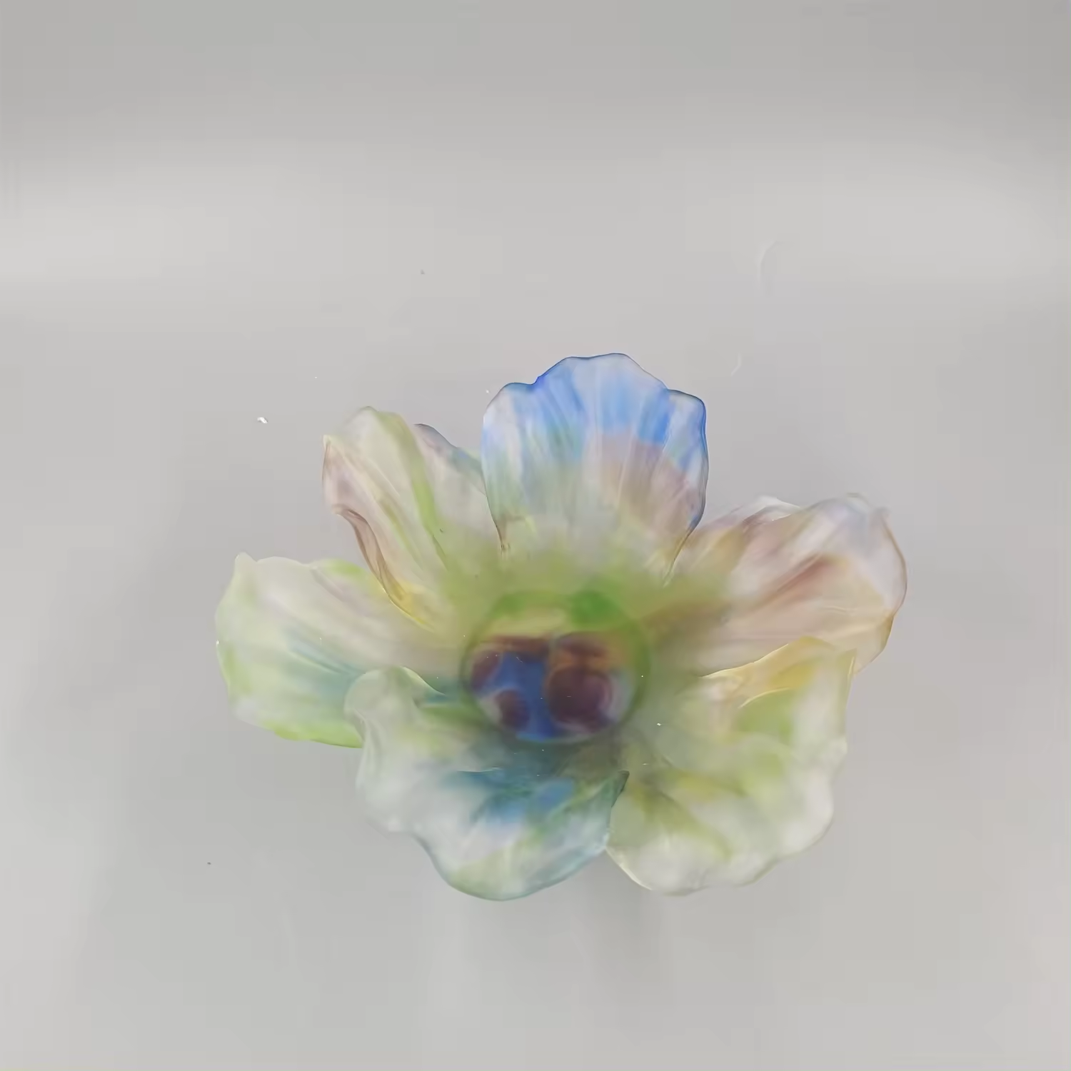 Factory Supply Multicolor Useful Handmade Crystal Tulip Fruit Bowl Plate Colorful Flower Crystal Vase Gift Liuli