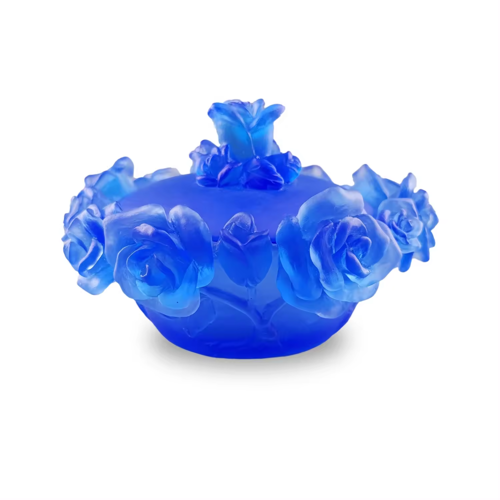 Factory Supply Crafts Customized Beautifully Rose Style Crystal Incense Burner Jar For Crystal Jar Giveaway