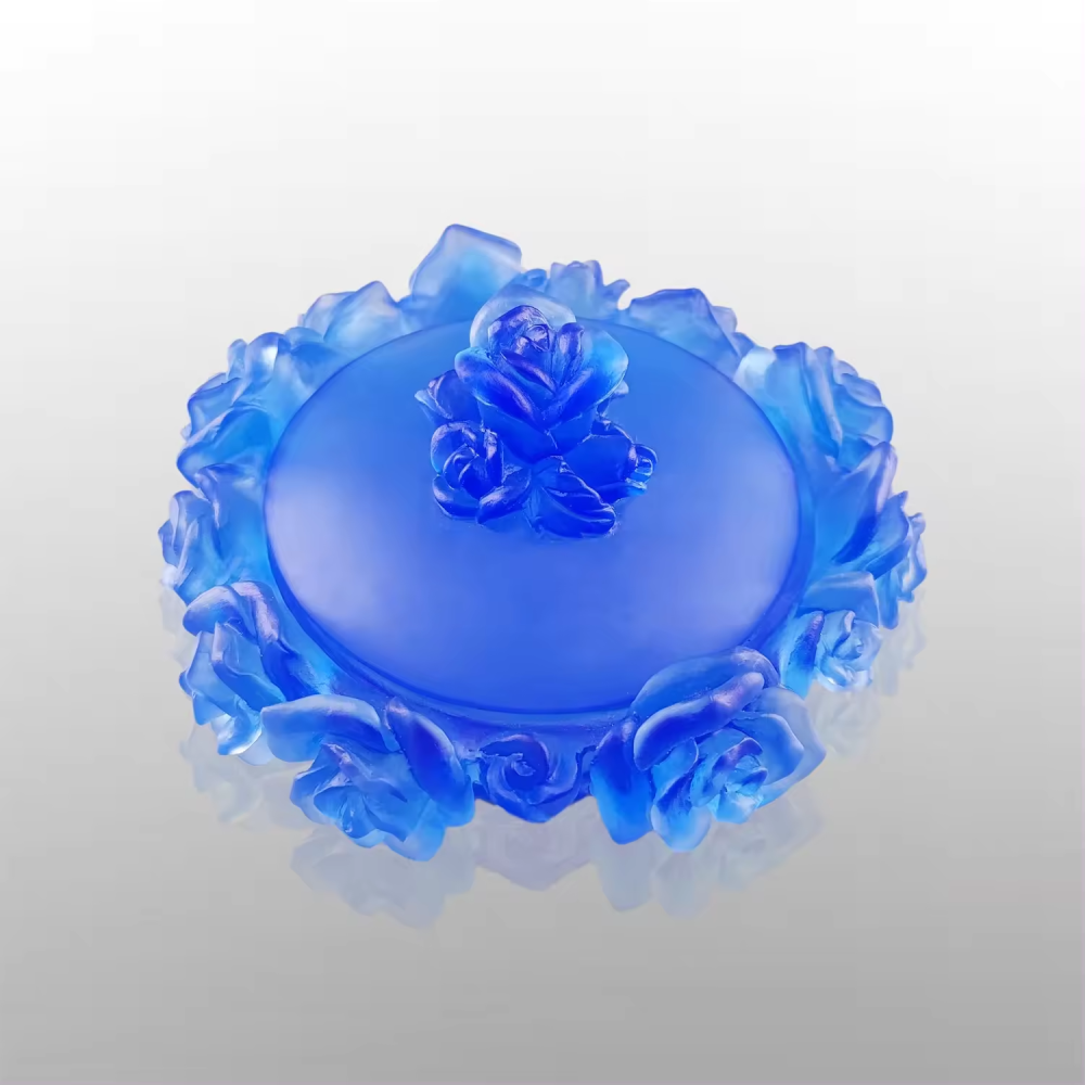 Factory Supply Crafts Customized Beautifully Rose Style Crystal Incense Burner Jar For Crystal Jar Giveaway