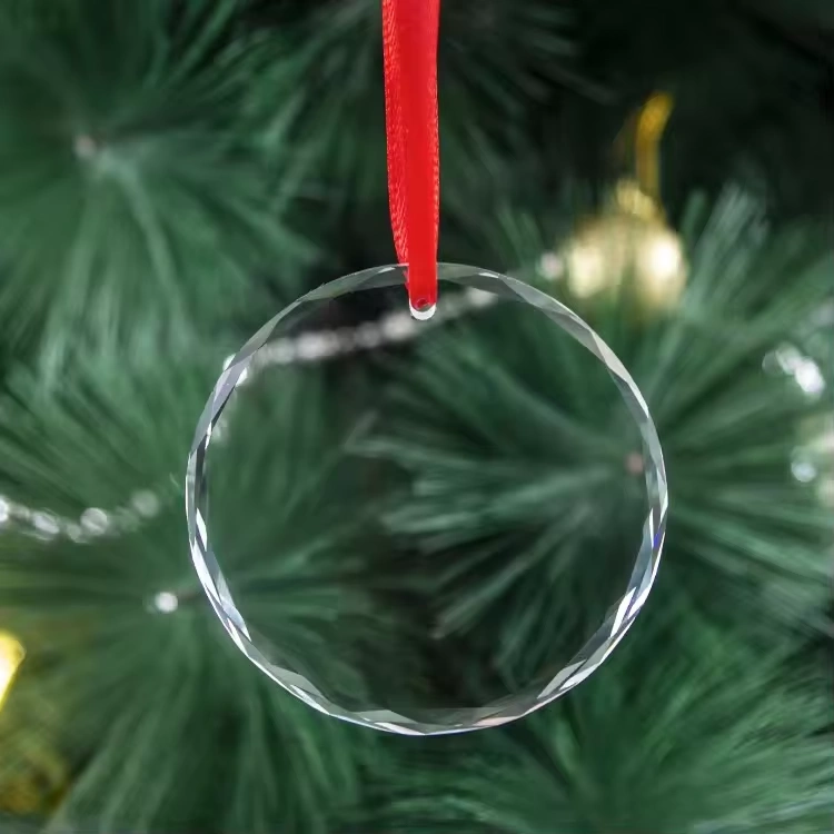 Wholesale Custom Shape Blank Crystal Glass Ornament Christmas Tree Decoration