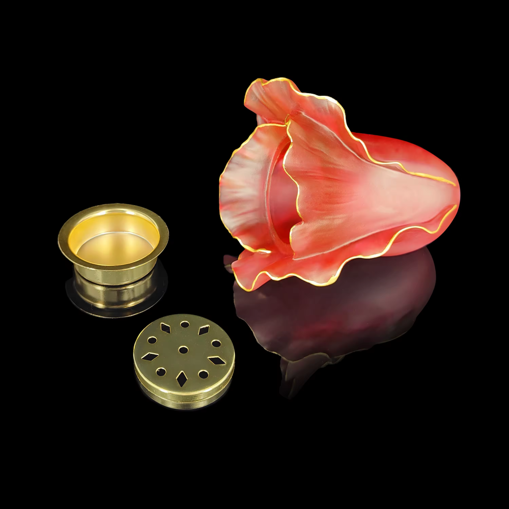 Middle East Luxury Handmade Crystal Bakhoor Censer Burner Crystal Flower Burner