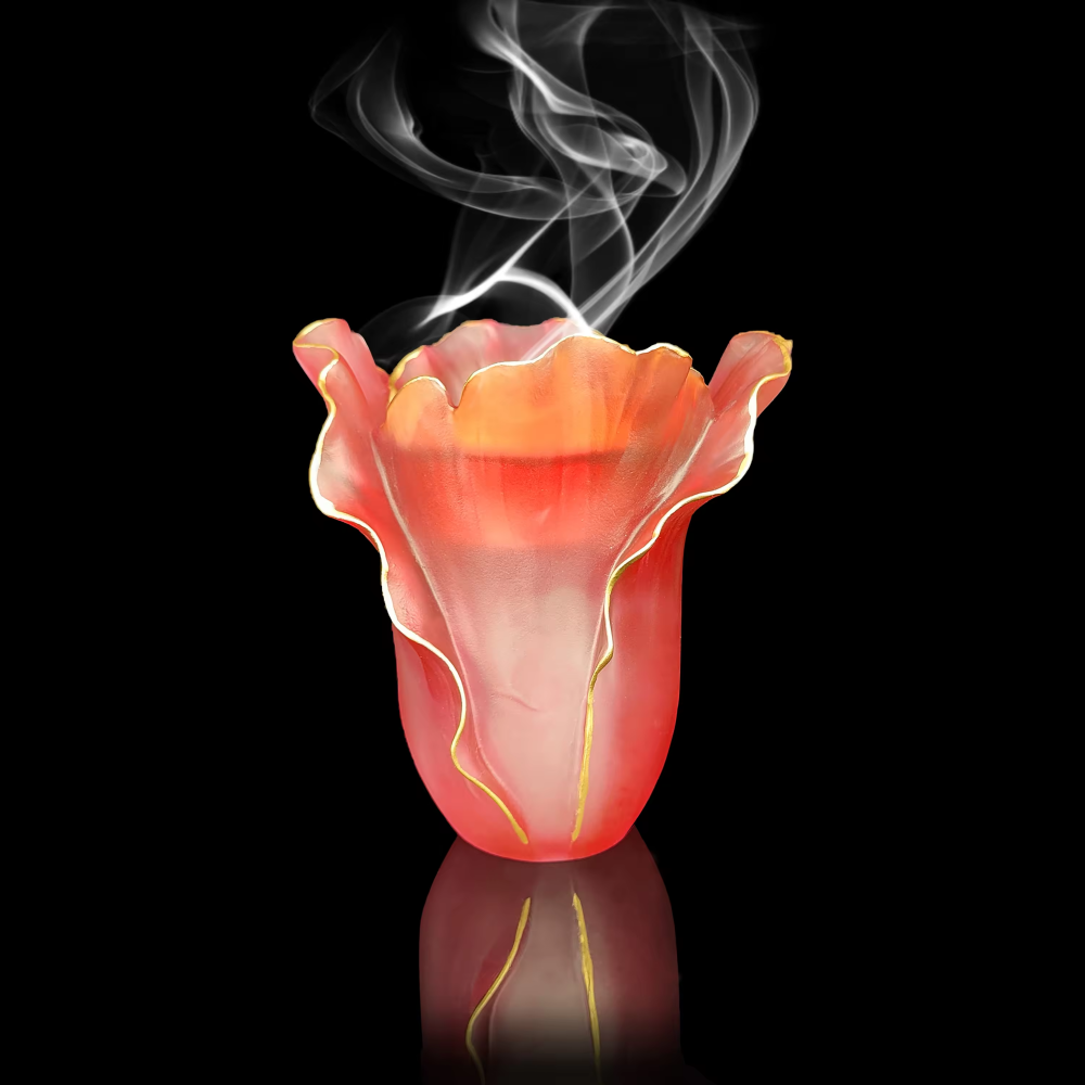 Middle East Luxury Handmade Crystal Bakhoor Censer Burner Crystal Flower Burner