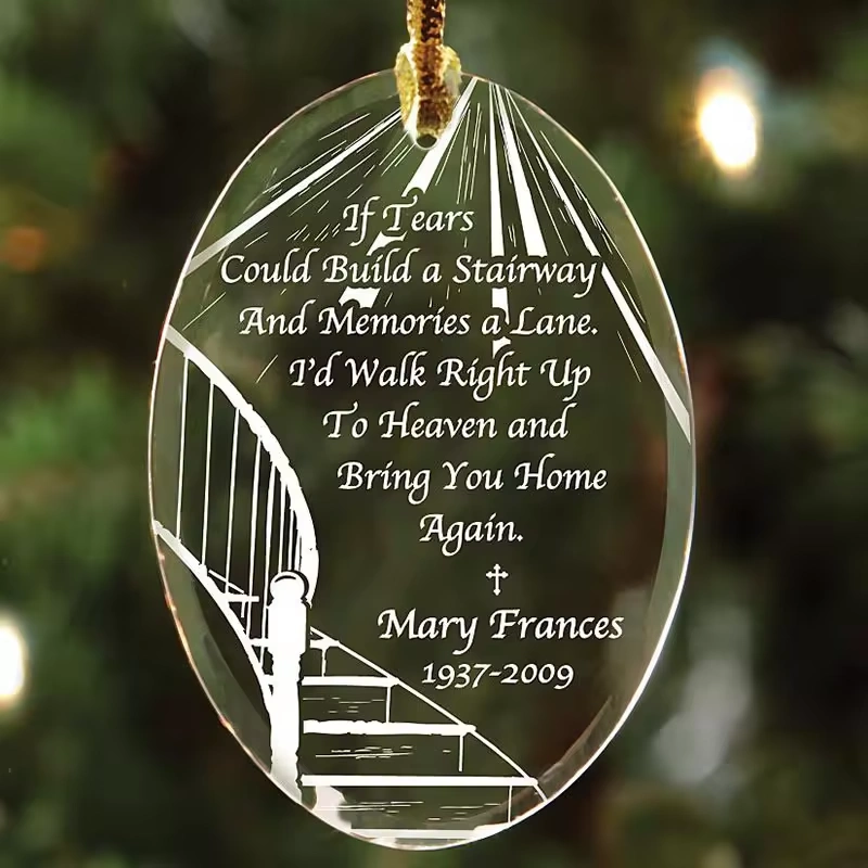 Wholesale Custom Shape Blank Crystal Glass Ornament Christmas Tree Decoration