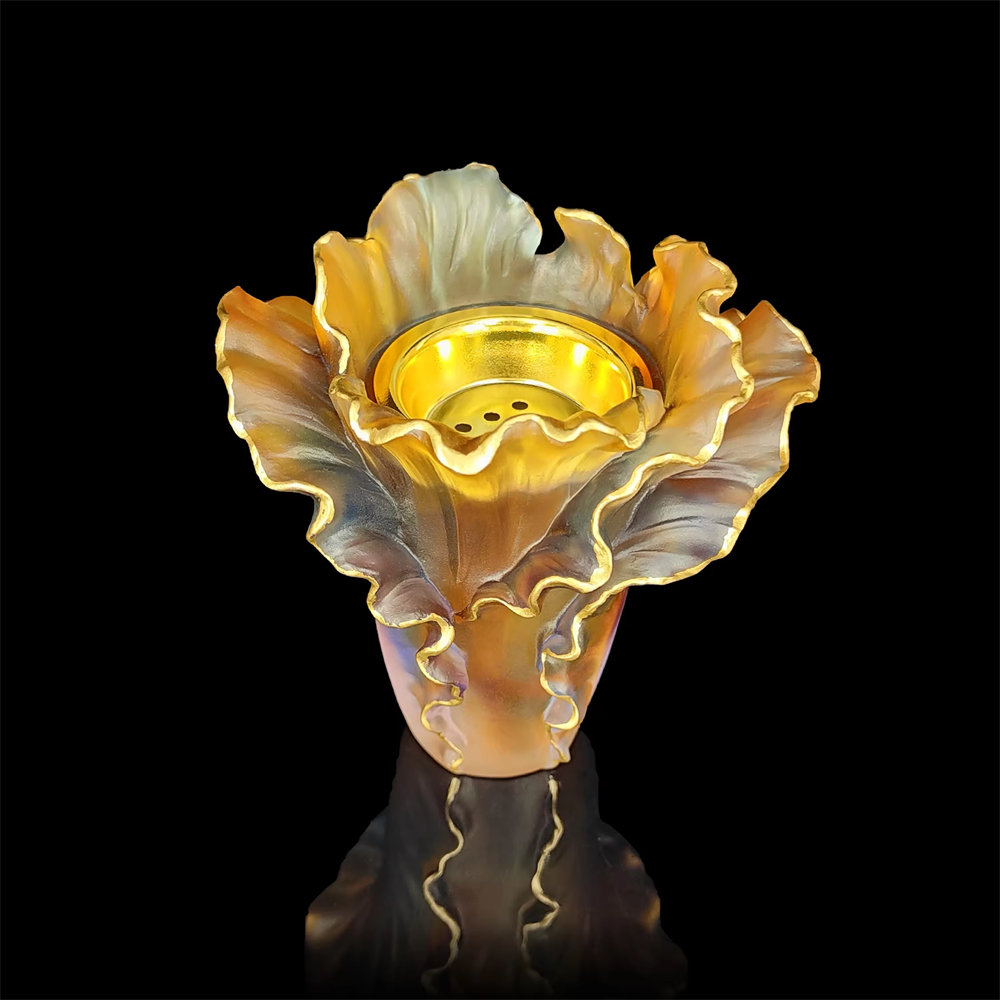 Factory Supply Crafts Customized Beautifully Rose Style Crystal Incense Burner Jar For Crystal Jar Giveaway