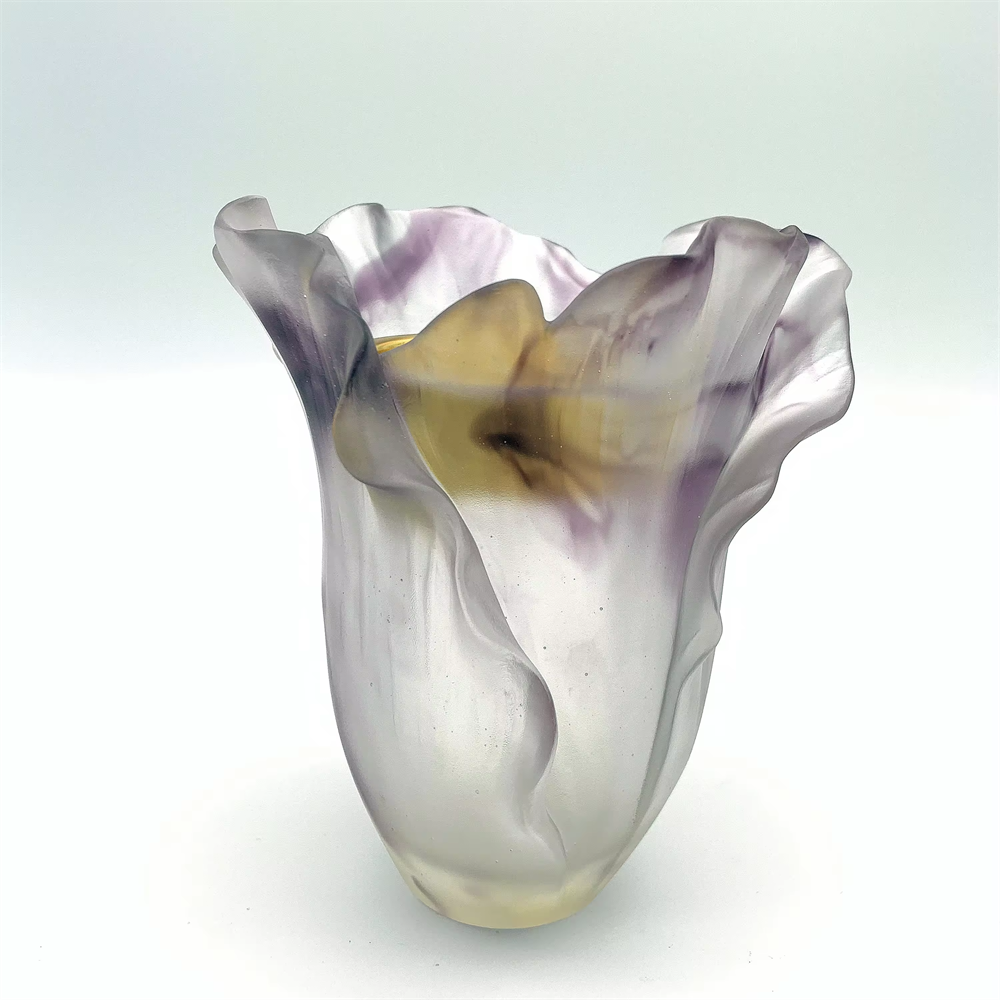 Handmade crystal poppy medkhan burner colorful crystal vase gift Liuli