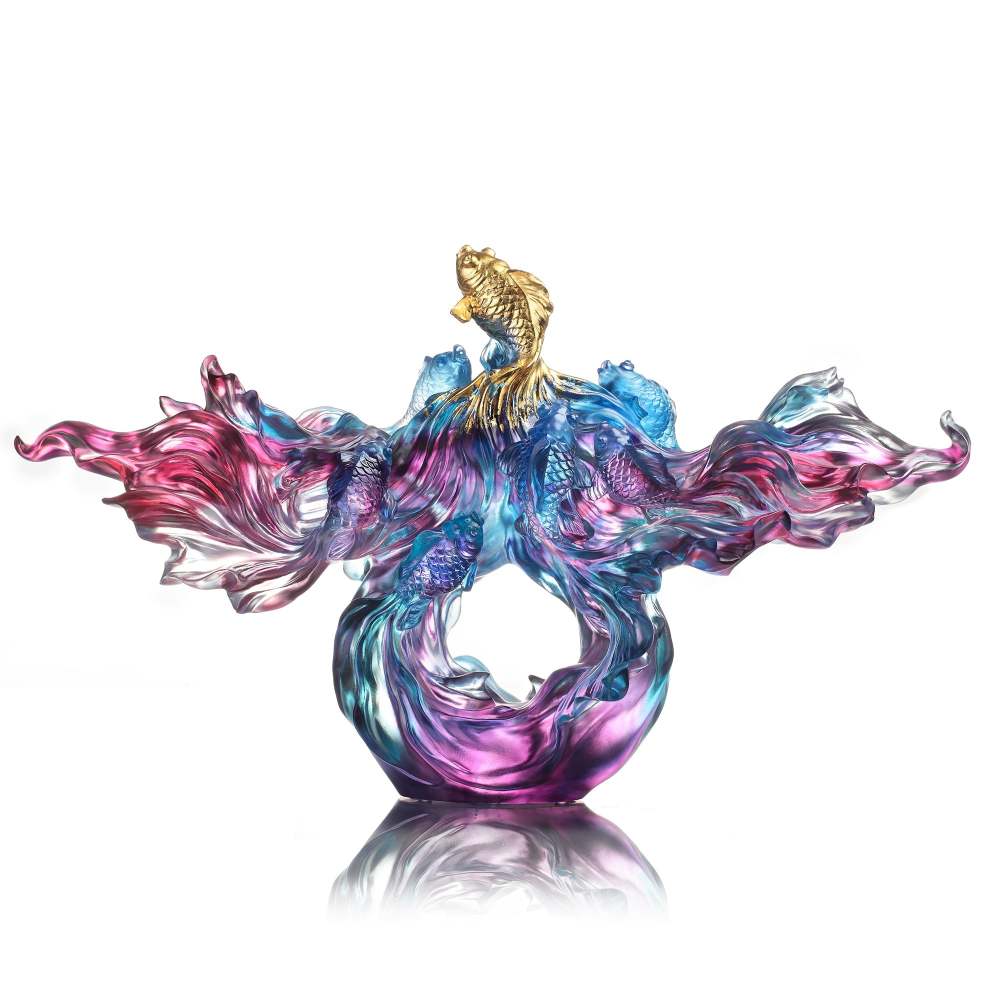 Crystal Fish, Goldfish, Rising New Era, 24k Gold Leaf