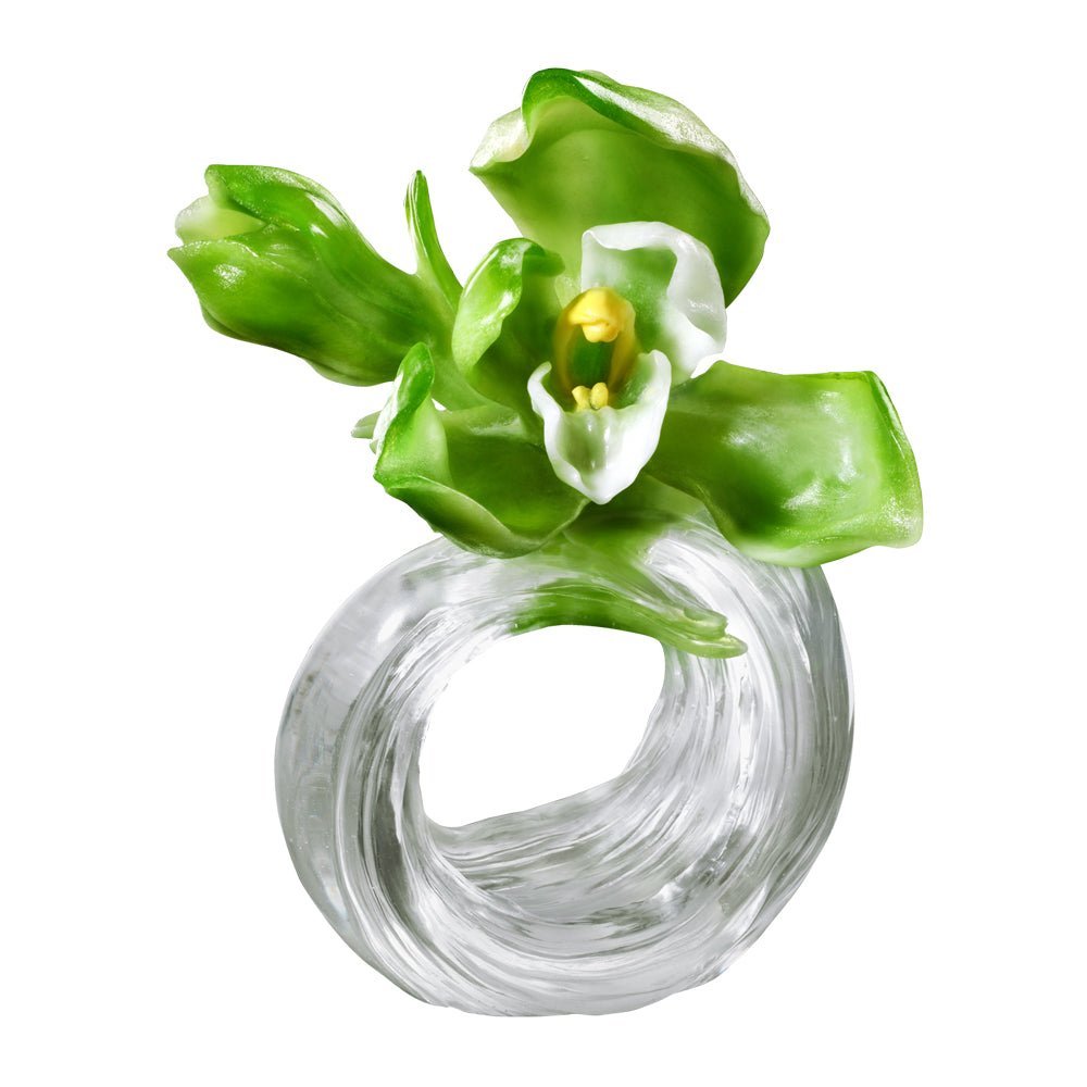 Collector Edition-Crystal Flower, Orchid, A Chinese Liuli Flower, Imminent Spring Dance