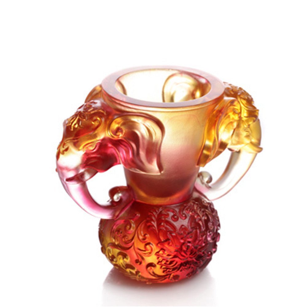 Crystal Vessel, Animal, Elephant, Full of Prosperity and Honor Around