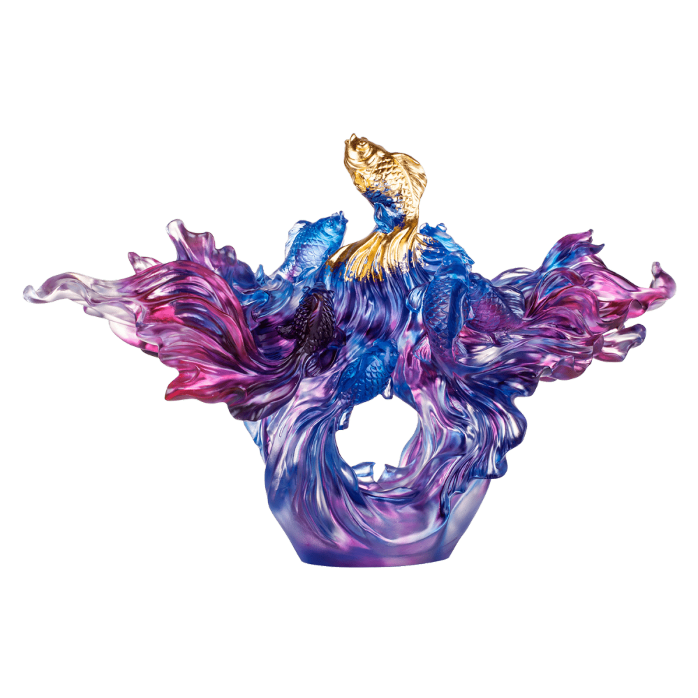 Crystal Fish, Goldfish, Rising New Era, 24k Gold Leaf