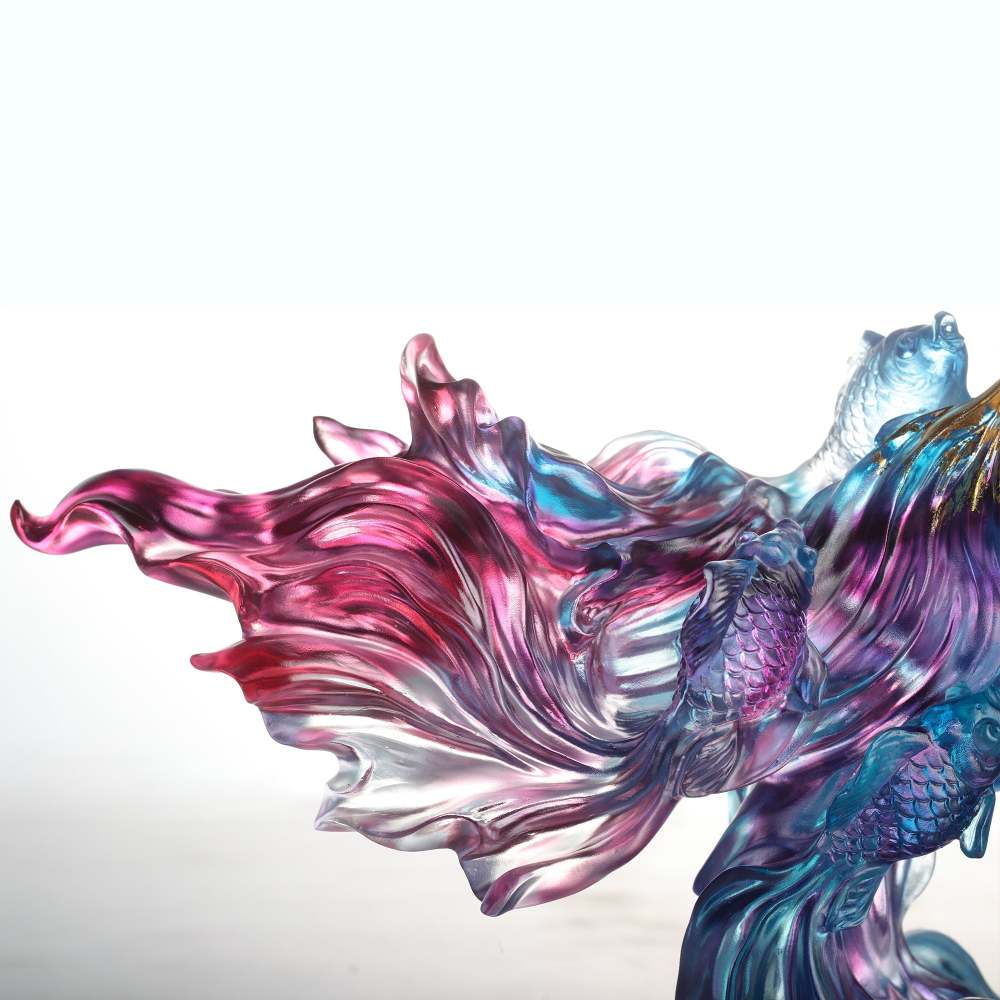 Crystal Fish, Goldfish, Rising New Era, 24k Gold Leaf