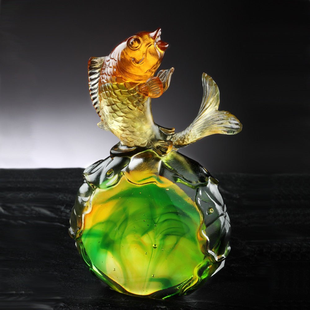 Crystal Fish, Koi Fish, Somersault To The Top
