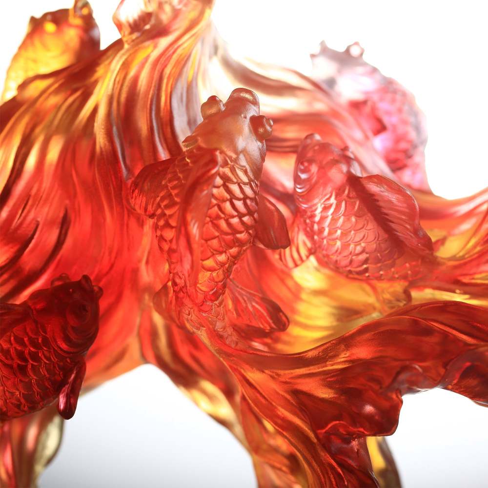 Crystal Fish, Goldfish, Rising New Era, 24k Gold Leaf