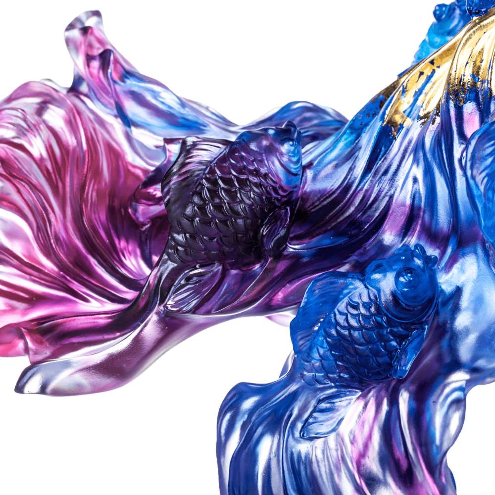 Crystal Fish, Goldfish, Rising New Era, 24k Gold Leaf