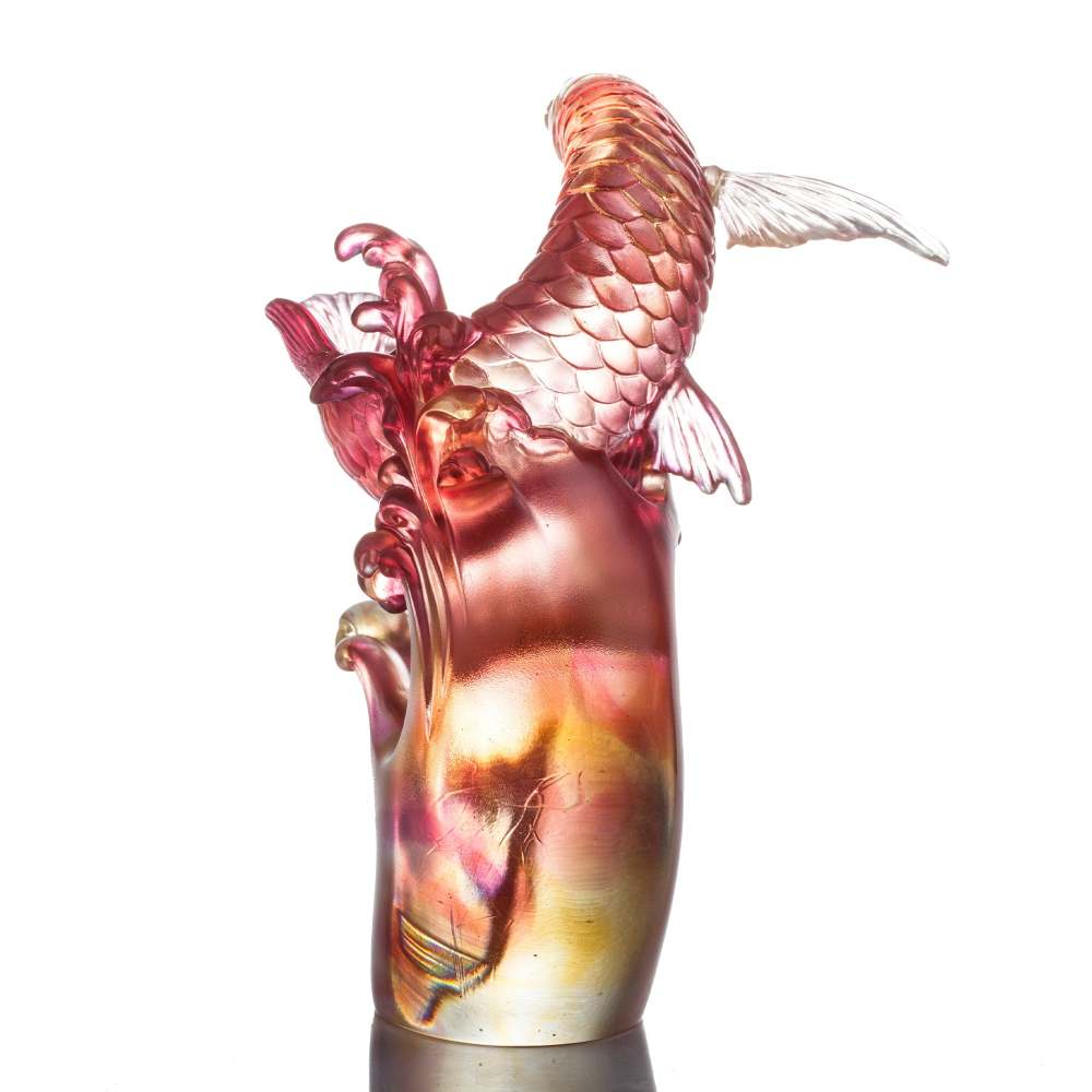 Aligned with the Light, I Triumph, Amber Red Fish Figurine