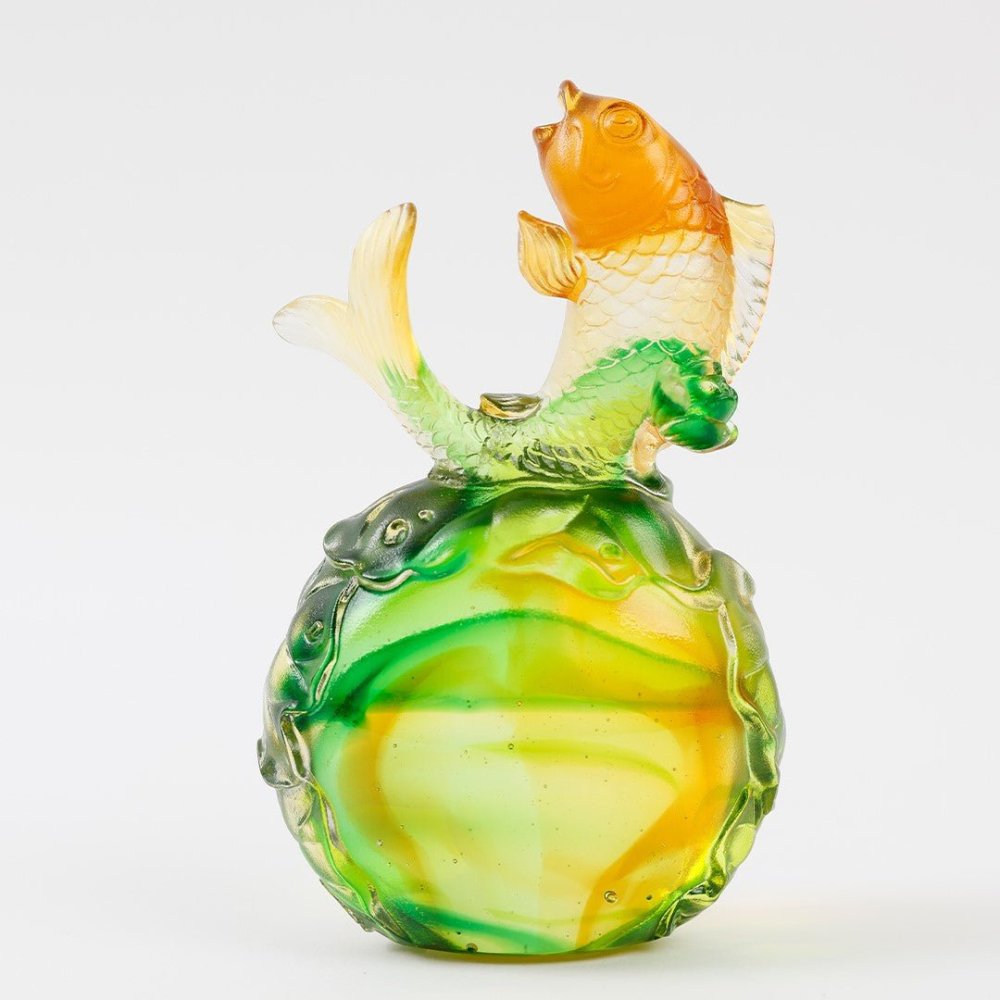 Crystal Fish, Koi Fish, Somersault To The Top