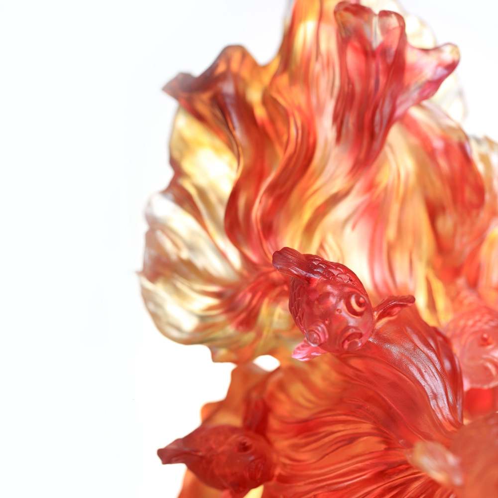 Crystal Fish, Goldfish, Rising New Era, 24k Gold Leaf