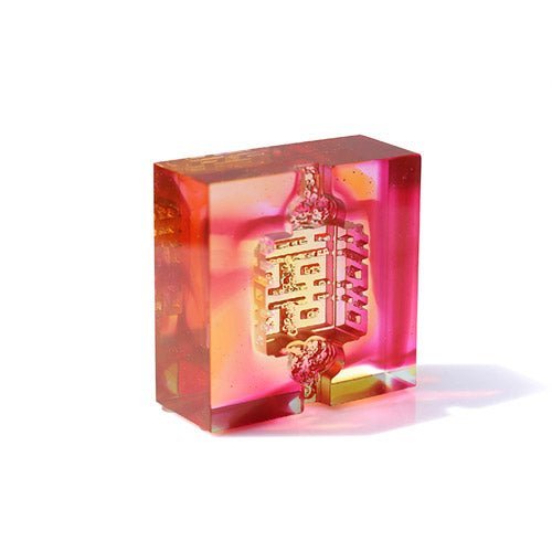 Crystal Paperweight, Double Happiness, Wedding Gift, Knot of Happiness, Mark of Happiness